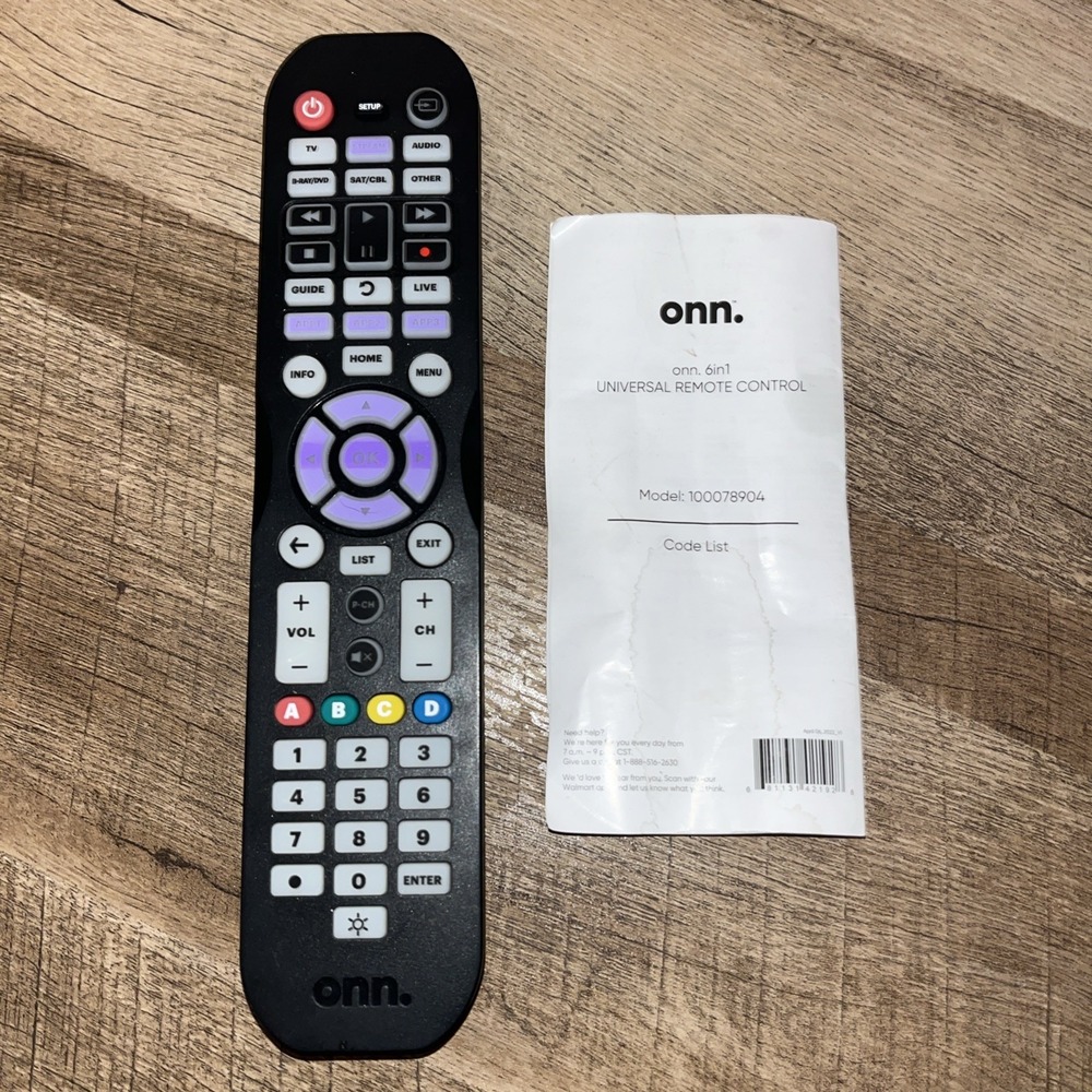 GENUINE ONN 6 In 1 Universal Remote‎ Device Model #100078904